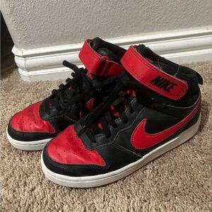 Nike Kids Red and Black High-Top Sneakers